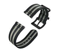LOPAKACTAG Two Pieces Nylon Watch Strap,18mm 19mm 20mm 22mm 24mm Watchband,Replacement Band For Men, Silver Steel Buckle(Grey and Black-B,22mm)