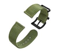 LOPAKACTAG Two Pieces Nylon Watch Strap,18mm 19mm 20mm 22mm 24mm Watchband,Replacement Band For Men, Silver Steel Buckle(Green-B,22mm)