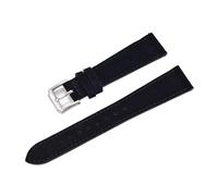 LOPAKACTAG Vintage Suede Leather Strap 18/19/20/22mm Buckle Band Quick Release Leatehr Watch For Omega/For Seiko/For Cartier/For Tissot/Watch Belt(Black-Silver Buckle,22mm)