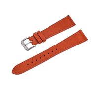 LOPAKACTAG Vintage Suede Leather Strap 18/19/20/22mm Buckle Band Quick Release Leatehr Watch For Omega/For Seiko/For Cartier/For Tissot/Watch Belt(Orange-Silver Buckle,20mm)
