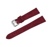 LOPAKACTAG Vintage Suede Leather Strap 18/19/20/22mm Buckle Band Quick Release Leatehr Watch For Omega/For Seiko/For Cartier/For Tissot/Watch Belt(Red-Silver Buckle,20mm)