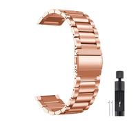 LOPAKACTAG Watch Band For Samsung Galaxy 7/6/5/4/3 40mm 44mm S3 For Active2 For Huawei GT4 GT3 Gt2e Stainless Steel(Rose gold,20MM)
