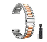 LOPAKACTAG Watch Band For Samsung Galaxy 7/6/5/4/3 40mm 44mm S3 For Active2 For Huawei GT4 GT3 Gt2e Stainless Steel(Sliver rose gold,22MM)