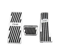 LOPAMCGH Car Pedal Cover for Mazda CX60 CX-60 cx60 2022, Car Brakes Clutch Pedals, Gas Accelerator AT MT Car Pedal Pads, Stainless Steel Non-slip Auto Pedal Cover Pedal Pad,C Silver