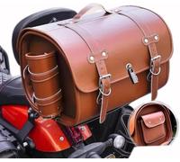 LOPAMCGH Motorcycle Top Case for Yamaha Ray Z 2017 2018 2019 2020 2021, Leather Motorcycle Trunk Bag, Tail Trunk with Lock, Rear Luggage Storage Case, Large Capacity Bag Top Box Saddlebag,A Brown
