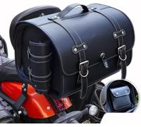 LOPAMCGH Motorcycle Top Case for Yamaha Ray Z 2017 2018 2019 2020 2021, Leather Motorcycle Trunk Bag, Tail Trunk with Lock, Rear Luggage Storage Case, Large Capacity Bag Top Box Saddlebag,C Black