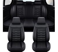 LOPAMCGH PU Leather Car Seat Covers for Chevrolet Evanda/Magnus 2002-2005, Waterproof All Seasons Seat Protector, 5 Seat Universal Car Seat Covers Full Set, Easy to Install and Clean,A Black