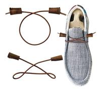 Lopau Laces Replacement Compatible with Hey Dude, Replacement Laces for Dudes Shoes, Elastic Shoe Strings, Brown, 14inch (35.5cm)