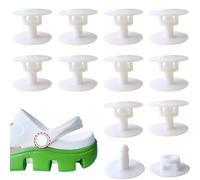Lopau Replacement Rivets for Beach Shoes, 10Sets Replacement Buttons Snap for Clogs with Holes EVA Shoes, Rivets Repair Parts for Men and Women's Clog Shoe Strap Repair Kit(White)