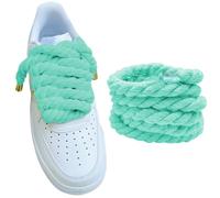 Lopau Thick Rope Shoe Laces for Air Force 1, Dont Punch DIY Chunky Jumbo Shoelaces for Dunk,Air Jordan,AF1 Sneakers, Turquoise, 51.2''/130cm