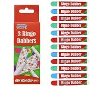 Lopéa Bingo Dabbers - 4 Pack, 12 Dabbers, Bright Red, Blue, and Green, Non-Drip Bingo Pens, Perfect for Bingo Nights With Friends and Family, Mess-Free pens