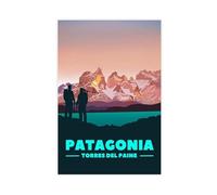 LOPEEY Torres Del Paine Print Patagonia Wall Art for Hikers Canvas Poster Bedroom Decor Landscape Office Room Decor Gift 24x36inch(60x90cm)