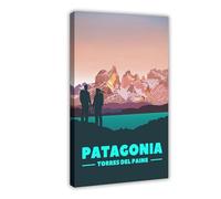 LOPEEY Torres Del Paine Print Patagonia Wall Art for Hikers Canvas Poster Bedroom Decor Landscape Office Room Decor Gift 24x36inch(60x90cm)