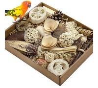 LOPERDEVE Natural Bird Toy Foraging Parrot Shredding Toys Box Conure Chewing Toys for Cockatiel Lovebird Parakeet Budgie Small-Medium Birds (Nature Color)