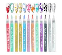 LOPHE 12 Color Nail Art Pens Set, Acrylic Paint Nail Art Markers, 3D Nail Art Graffiti Pens Set, 0.7MM Quick-Drying Nail Varnish Pens, Nail Art Kit for Home & Salon Nail DIY Party, B