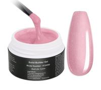 LOPHE 1PCS Builder Nail Gel Kit,Hard Gel Builder for Nail Extension,Purple glitter Non-Stick Hand Nail Extension Gel for Carving Patterns,LED UV Nail Builder Gel For Strengthen Nail Manicure,15ML