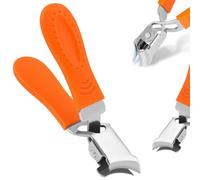 LOPHE 1PCS Slanted Nail Clippers, 2025 New Thick Toenail Angled Nail Clippers, Wide Mouth Splash Proof Arc Shape Suitable for Thick Nails, Fingernails and Toenails, Suitable for Men and Women(Orange)