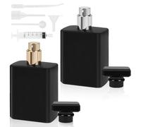 LOPHE 2 PCS 50ml Perfume Atomizer,Refillable Black Square Travel Perfume Bottle,Portable Travel Empty Glass Perfume Atomizer with Funnel,Perfume Dispenser and Syringe for Perfume Change,Travel,Gift