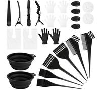 LOPHE 26 PCS Tools for Hair Colouring Kit, DIY Salon Hair Coloring Bleaching Tools Set, Hair Dye Tool Set, Including Hair Dye Bowl, Brush, Earmuffs, Comb, Cape, Shower Cap, Gloves, Hairpins