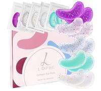 LOPHE 30 Pairs 5 Color Under Eye Patches, Glitter Vegan Eye Masks with Abundant Collagen Hydrating Eye Masks Iridescent Eye Patches for Puffy Eyes for Reduce Dark Circles Undereye Bags Wrinkles