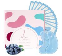 LOPHE 30 Pairs Under Eye Patches, Blueberry Vegan Eye Masks with Abundant Collagen Hydrating Eye Masks Iridescent Eye Patches for Puffy Eyes for Reduce Dark Circles Undereye Bags Wrinkles