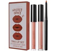 LOPHE 3Pcs Red Lip Kit Set - Matte Liquid Lipstick, Lip Gloss & Lip Liner - Highly Pigmented Waterproof, Long Lasting Makeup for Christmas, Party, Date Night - Cosmetic Gift for Women Vegan