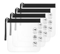 LOPHE 4PCS Clear Travel Toiletry Bag, 20CMC×20CM Airport Security Liquid Bag, Waterproof Reusable Travel Accessory, Cosmetic Bag, Holiday Essentials, Suitable for Men and Women