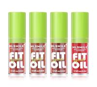 LOPHE 4Pcs Plumping Lip Oil Kit, Makeup Lip Gloss Set Crystal Jelly Lip Care Oil Long Moisturizing Lip Gloss Tinted Lip Oil Non-Sticky FInish, High-Shine, 12 Hours Hydrating Dark Liquid Lipsticks