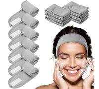 LOPHE 6 x Microfibre Hair Band for Women Makeup, Adjustable Reusable Headband with Magic Tape for Spa, Yoga, Sports, Face Care