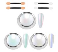 LOPHE Chrome Nail Powder 3Pcs,Pearl Metallic Holo Aurora | Metallic mirror,holo aurora,pearl pearlescent,glazed donut,for gel polish,nail art,DIY salon,easy to apply,long lasting