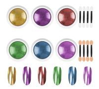 LOPHE Chrome Nail Powder,Metallic Mirror Holo Glazed Donut Effect | Metallic mirror,holo aurora,pearl pearlescent,glazed donut,for gel polish,nail art,DIY salon,easy to apply,long lasting