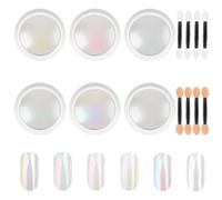 LOPHE Chrome Nail Powder,Metallic Mirror Holo Pearlescent DIY | Metallic mirror,holo aurora,pearl pearlescent,glazed donut,for gel polish,nail art,DIY salon,easy to apply,long lasting