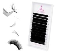 LOPHE Cluster Lashes D Curl 0.05 8-16mm Mixed Voluminous Eyelash Extensions, Fluffy Individual Lashes Kit for Dramatic Look, DIY Lash Extension Kit for Expert Use