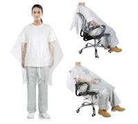 LOPHE Disposable Hairdressing Cape, 50Pcs Transparent Waterproof PVC Apron, Adults & Children Hair Cutting Shoulder Capes for Hair Styling, Cuts & Colours