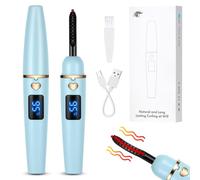 LOPHE Electric Heated Eyelash Curler, 4 Temperature Modes, Natural 24 Hours Long Lasting with Silicone Pad - Lake Blue