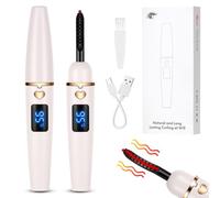 LOPHE Electric Heated Eyelash Curler - Rechargeable, 4 Temperature Modes, 24 Hours Long Lasting, With Silicone Pad - Cherry Pink