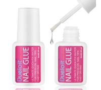 LOPHE Extra Strong Nail Glue, Nail Glue with Brush for Nail Repair, Long Lasting Nail Tip Adhesive Bond Glue, Professional False Nail Adhesive Glue for Salon & Home Use