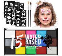 LOPHE Face Body Painting Kit| 15 Colours for Kids Adults Cosplay,A