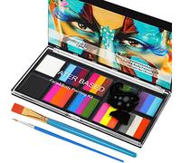 LOPHE Face Body Painting Kit, 26 Colors Rainbow Body Paint for Kids Adults, Safe & Non-Toxic Water Based Split Cake Face Paint Palette with 2 Brushes, Party Makeup Set for Halloween Christmas Cosplay
