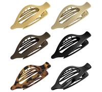 LOPHE Hair Claw Clips 6 Pcs, Ventilated Grip with Edge Teeth, Smooth Lay Down Barrettes for Women, Non-Slip Strong Hold for Fine to Thick Hair