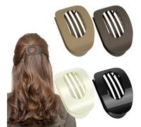 LOPHE Hair Claws, 4 Pcs Side Slide Flat Hair Clips For Women Curved Flat Claw Clip Non-Slip Round Lay Down Hair Clip for Volume Strong Hold Thick Thin Curly Hair(A)