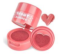 LOPHE Heart Stamp Air Cushion Blush, Cream Blusher with Heart-Shaped Applicator, Waterproof & Long-Lasting Cheek Tint, Natural Finish Makeup Gift Set for Halloween, Wife & Girlfriend
