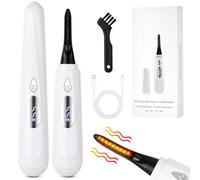LOPHE Heated Eyelash Curler, 4-Temperature Settings with Fast Heating, USB Rechargeable Automatic Shut-Off Safety, Travel-Friendly Lash Curling Tool for Home & Travel (White-E)