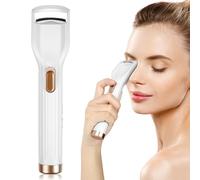 LOPHE Heated Eyelash Curler with Smart Silicone Pad, Rechargeable Electric Curler with 10-Second Quick Heat, Gentle on Lashes Tool with Smart Curve Design for Natural & False Lashes