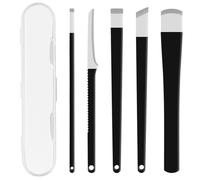 LOPHE Ingrown Toenail Tool Kit, 5 Pcs Stainless Steel Pedicure Tool Kit, Ingrown Toe Nail File and Nail Lifter Cuticle Pusher Pedicure Set, Manicure Treatment for Nail Cleansing Repair Tools, Black