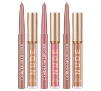 LOPHE Matte Liquid Lipstick Lip Liner Set,Lip Liner and Lip Gloss, 6PCS Nude Lipstick Set with Automatic Lipliner, Long Lasting Matte Lip Combo, Non-Stick Cup, Not Fade,Gift Set for Women