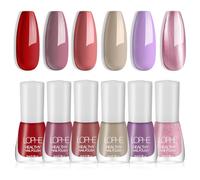 LOPHE Nail Polish Set, 6Pcs Quick Dry & Long Lasting Nude Pink Nail Varnish, Non-Toxic Water-Based Nail Polish, Women No Need UV Nail Paint for DIY Salon Manicure, A