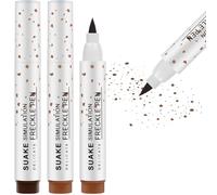 LOPHE Natural Lifelike Freckle Pen for Face, Ultra-Fine Tip Realistic Freckles Makeup, Waterproof & Long-Lasting, Easy to Use & Remove, Dark & Light Brown Duo (Thick Barrel), 2 Pcs