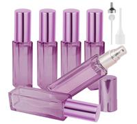 LOPHE Perfume Atomiser Refillable, 6 Pcs Mini Perfume Refill Bottles, Empty Clear Glass Perfume Atomiser Spray Bottles, Portable Atomiser with Fine Mist for Daily Business Trips,10 ml,Rose Pink