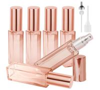 LOPHE Perfume Atomiser Refillable, 6 Pcs Mini Perfume Refill Bottles, Empty Clear Glass Perfume Atomiser Spray Bottles, Portable Atomiser with Fine Mist for Daily Business Trips,10 ml,Orange